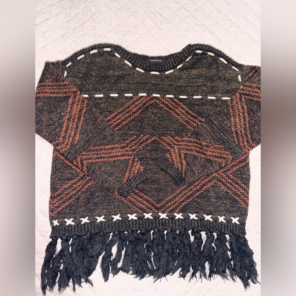 Shyanne Brown and Black Geometric Sweater